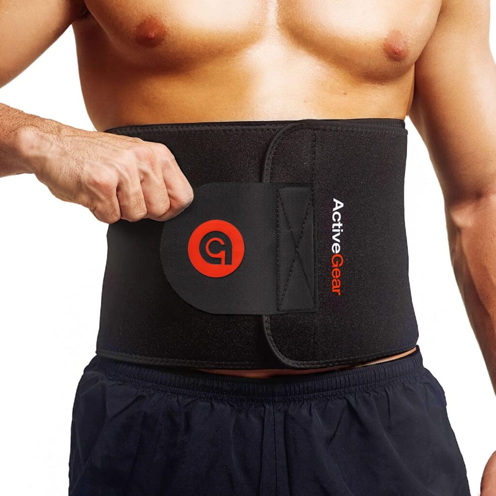 ActiveGear Premium Waist Trimmer Trainer Belt for Men and Women - Sweat-Enhancing Slimming Wrap for Stomach, Adjustable Fit