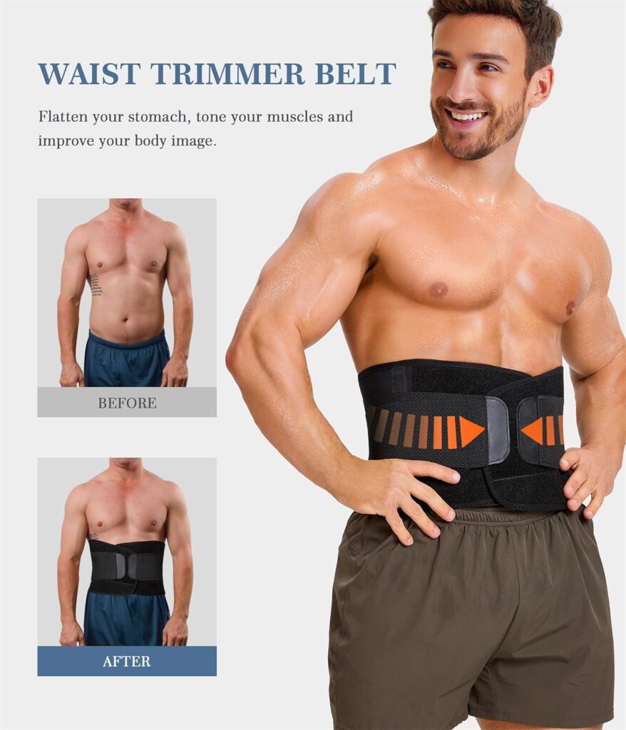 TAILONG Neoprene Waist Trimmer Ab Belt for Men Waist Trainer for Women Corset Slimming Body Shaper Workout Sauna Sweat Band